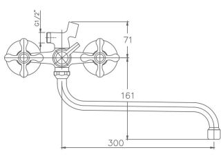 Смеситель для ванны Haiba HB2208-2 хром
